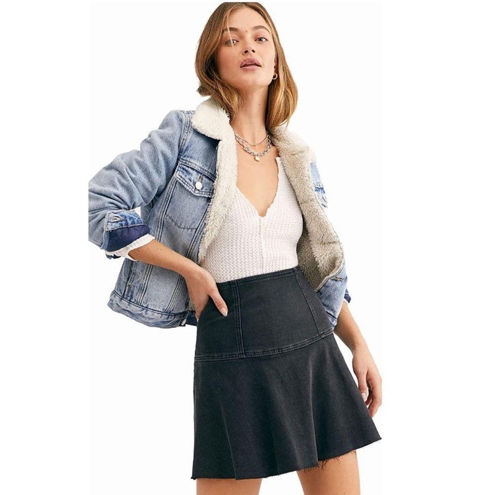 We The Free Highlands Forest Black Denim Skirt